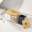 Stylish Qtip Container with Wood Lid for Bathroom-Clear square 7