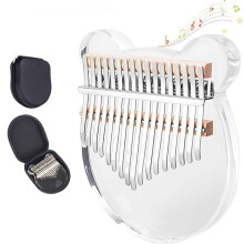Kalimba Daumenklavier – das perfekte Geschenk! 17 Tasten, Acrylkorpus, wunderbarer Klang für Anfänger, tragbares Musikinstrument mit Stimmhammer.