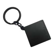 80cm Long Alloy Keychain Steel Ruler Portable For-Black