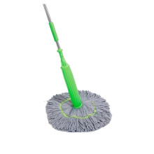 2 in 1 Self Wringing Spin Mop with Microfiber Head for Wet and Dry Floor Cleaning