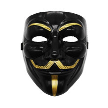 (Black) High-End Plastic Halloween Mask Cosplay Hackers Mask Mardi Gras Masquerade Mask Parties Costume Events