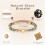 Stylish Heart Charm Bracelet Natural Stone Beaded Bangle-D 3