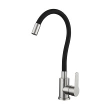 Torneira de cozinha com pulverizador retrátil, fabricada em aço inoxidável, com bico alto, controle de alavanca única e giro de 360 graus para