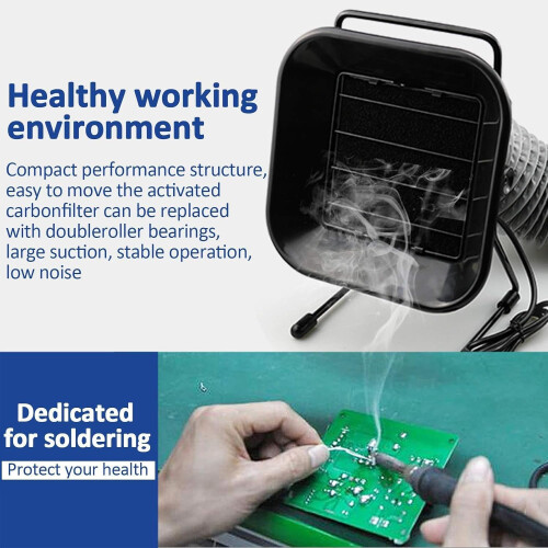 Solder Fume Extractor with Activated Carbon Filter, Variable Speed, Low Noise for Electronics 1
