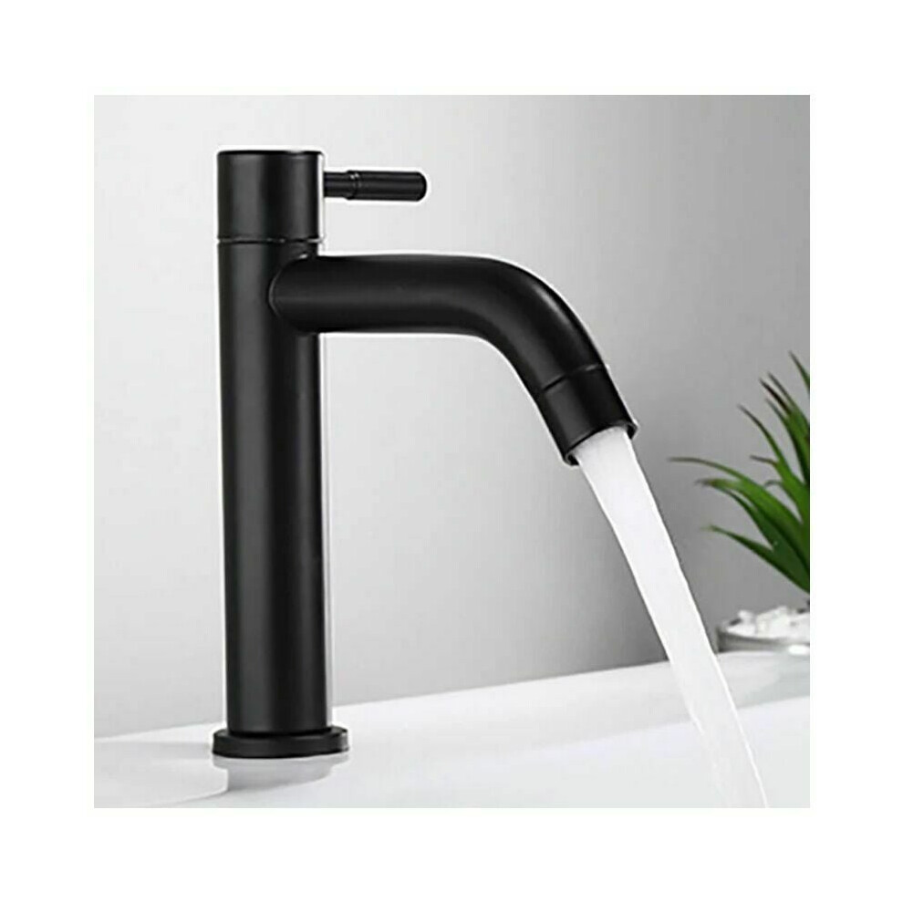 Matte Black Bathroom Faucet, Single Hole Center Sink Installation, Aerated Water Stream For Durable And Corrosion Resistant Stainless Steel Tap 9466005064170
