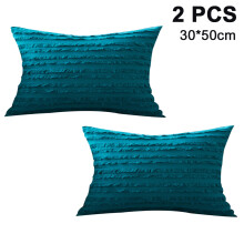 Decoratieve sierkussenhoezen in boho-landelijke stijl, linnen gestreepte jacquardpatroon, rijke, verzadigde kleuren, 2 stuks