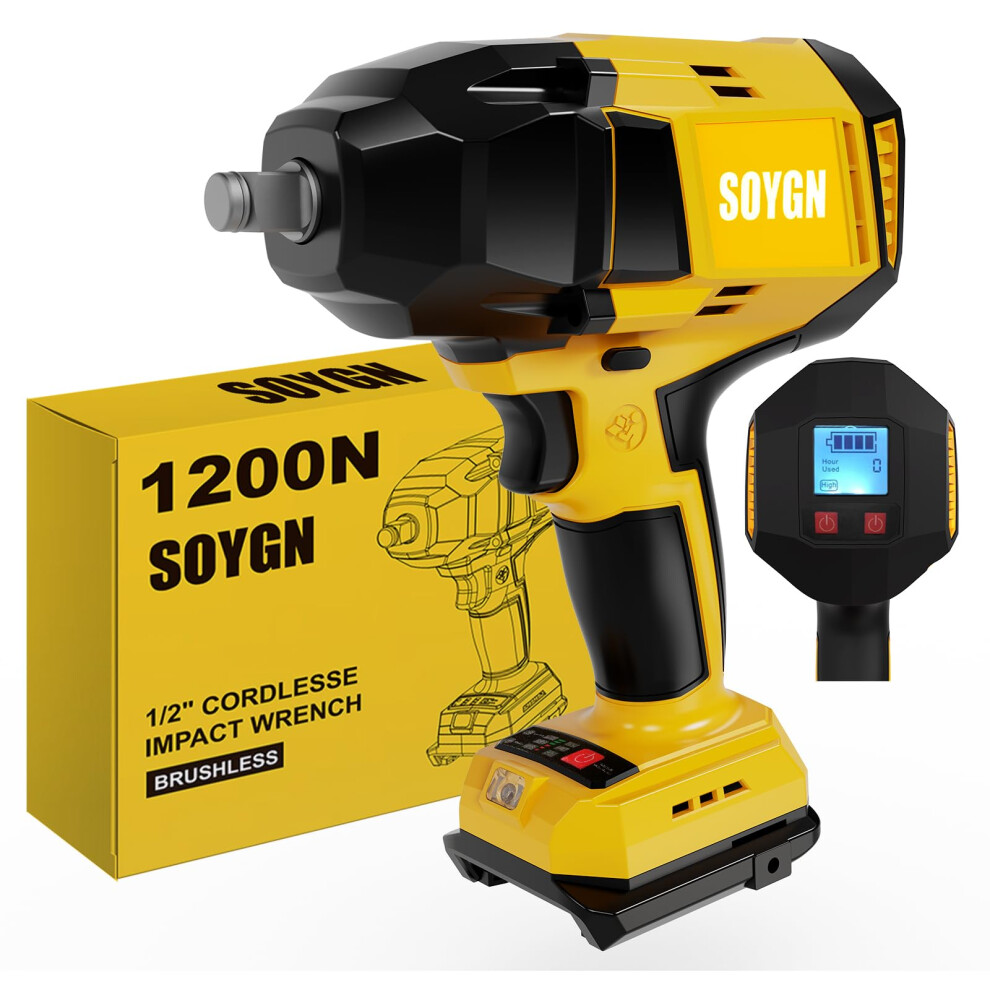 Cordless Impact Wrench 1/2 Inch 950Ftlbs Torque Brushless With Led For Automotive 20V For Dewalt 9001264848804