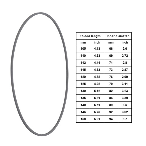 Square Rubber Drive Belts 1.0mm Tape Machine-Fold in half 105mm 2