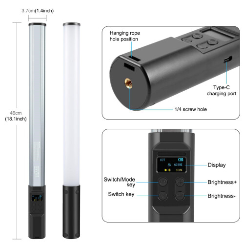 High CRI Photography Light 132 Color LEDs Adjustable Brightness 2