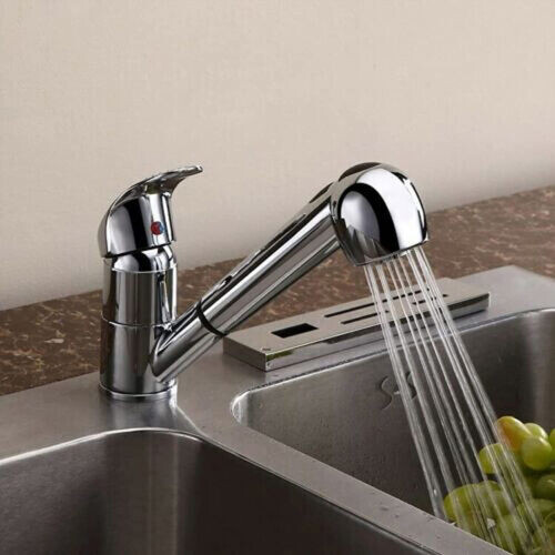 Kitchen Faucet With Pull-Out Spout, Solid Brass, ADA Compliant, For Modern Home