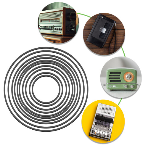 Cassette Tape Machine Belt 1.2mm Square-Fold in half 107mm 2
