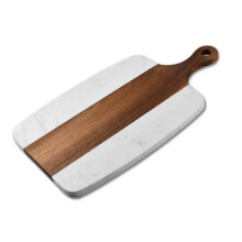 Marble and Wood Cheese Board 2in1 Charcuterie Serving Tray for Meats Fruits and Vegetables