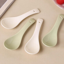 4 Pcs Ceramic Soup Spoons Set, Creamy White Stoneware Dessert Spoons, Elegant Durable Design for Kitchen and Dining
