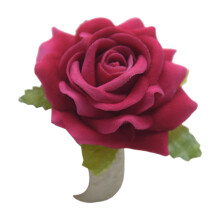6 Stück Rosen-Serviettenringe, Blumen-Serviettenringe,-Rosenrot