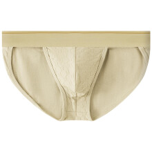 Retro Shorts Men's Underwear Triangle Fashionable Breathable Low Waist Comfortable Briefs Christmas Beige L