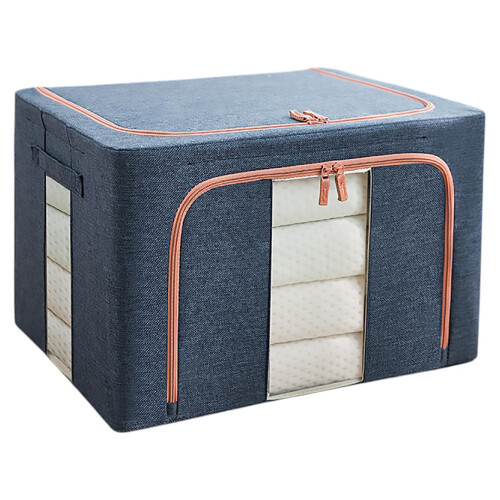 Thick Fabric for Comforters, Foldable Storage Box with Transparent Mesh Windows for Content Identification, Reinforced Handles for Easy Moving, Sturdy
