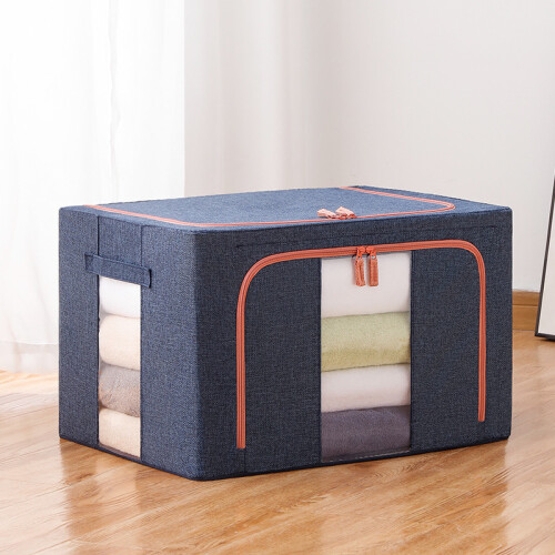 Thick Fabric for Comforters, Foldable Storage Box with Transparent Mesh Windows for Content Identification, Reinforced Handles for Easy Moving, Sturdy 2