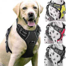(55-75CM, Red) No-pull Dog Harness Padded Adjustable Pet Vest Harness For Large Dogs Training Or Walking