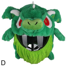 (Dragon) Helmet Protection Headgear Cover Funny Cartoon Fluffy Plush Set for Motorcycle
