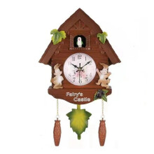 Cuckoo Clock Resin Quartz Cuckoo Wall Clock With Bird Design, Alarm Bell Swing, Model 01