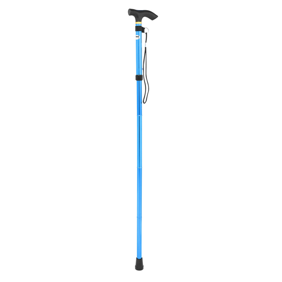 Blue Foldable Design Travel Companion, Ergonomic Handle Adjustable Walking Stick, Aluminum Construction For Reliable Support And Portability (Blue)
