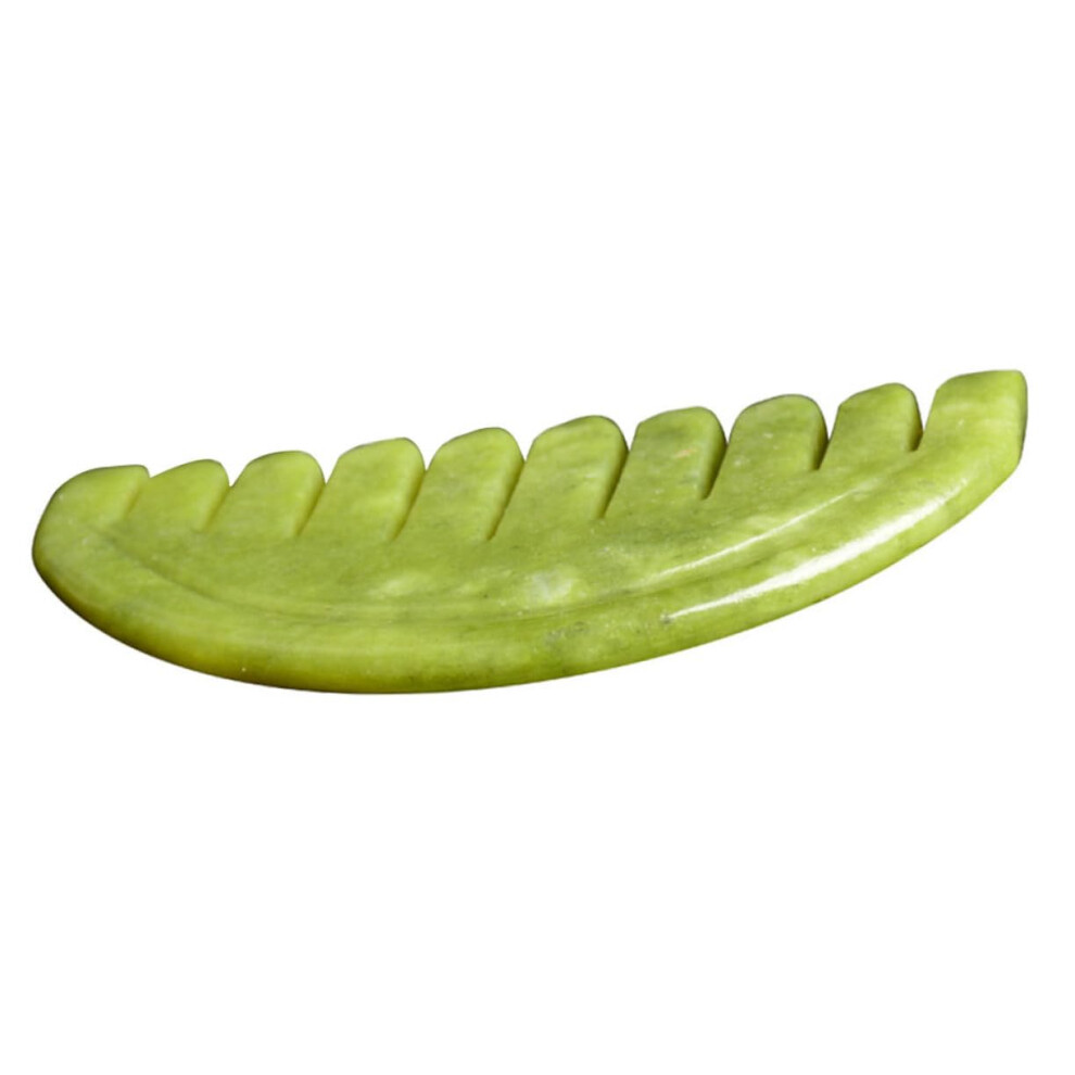 Unisex Green Jade Scalp Massager Comb For Gua Sha, Anti Dandruff And Improved Blood Circulation, Jade
