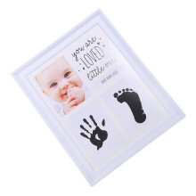 Baby Photo Frame Hand Footprint Keepsake Newborn Gift First Year Growth Frame Compact Photo Holder