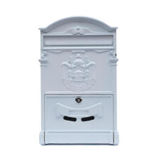 (White) Antique Style Lockable Aluminum Letter Box,Mailbox Wall Mount, Large Capacity Lockable Mailbox, Vintage Metal Mailbox for Home Decorative