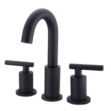 Robinet de salle de bain sophistiqué à entraxe large, 20 cm (8 pouces), avec flexible à raccordement rapide pour une installation facile, finition