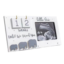 1 PCS Baby First Scan Photo Frames White Wood Sonogram Picture Frames Countdown Weeks Pregnancy Announcement Gift