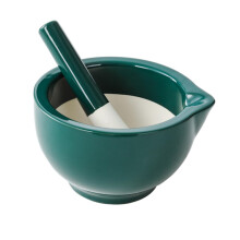 Ceramic Mortar and Pestle for Kitchen Herbs and Pills with Ergonomic Easy Clean Design