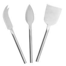 3pcs Stainless Steel Cheese Knife Set with Ergonomic Handles for Charcuterie Board Entertaining
