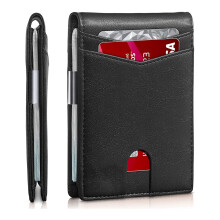 Geldbörse für Herren, RFID-Blockierung, ultradünnes Design, elegantes Layout mit 12 Kartenfächern, Diebstahlschutz, luxuriöse Haptik (4 Zoll x 3)
