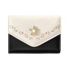 Portefeuille minimaliste en similicuir PU avec porte-cartes et fenêtre pour carte d'identité, style kawaii et portable, idéal pour les femmes.