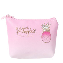 Regalo per donne e ragazze: grazioso portamonete con cerniera, organizer da viaggio, mini astuccio antiscivolo in tela rosa.
