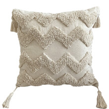 Housses de coussin bohèmes biologiques, confectionnées à la main avec soin pour votre canapé, pompons décoratifs bohèmes pour une ambiance de