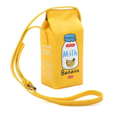 Cute Milk Box Design Crossbody Bag, Kawaii Food Inspired PU Leather Shoulder Purse with Adjustable Strap, Lightweight and Portable Cellphone Wallet fo