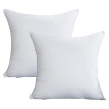 Coussin décoratif d'hôtel, garnissage en microfibre de polyester, coussins carrés respirants, confort luxueux, lot de 2 pour canapé ou lit