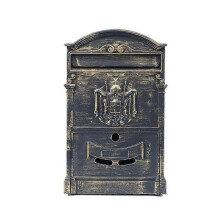 (Brown) Antique Style Lockable Aluminum Letter Box,Mailbox Wall Mount, Large Capacity Lockable Mailbox, Vintage Metal Mailbox for Home Decorative