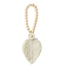Fermacravatte per tende in corda di cotone intrecciata, decorazioni fatte a mano con perline di legno per il tuo soggiorno in stile rustico, facili
