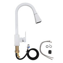 Torneira de cozinha giratória e elegante, multifuncional para água quente e fria, com núcleo de válvula cerâmica que garante operação suave e