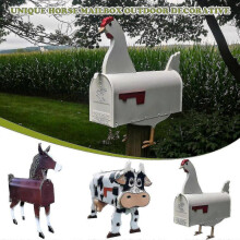 (Chicken) Metal Animal Mailbox Farm Animal Mailboxes For And Outside Garden Decor - JA