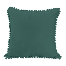 Housses de coussin décoratives sophistiquées, jeté carré en velours avec pompons doux au design exquis pour salon, chambre, bureau, velours