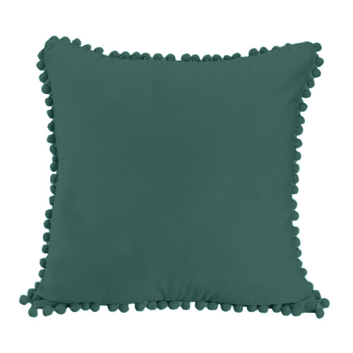 Capas de almofada decorativas sofisticadas, manta quadrada em tecido de veludo com design requintado e pompons macios para sala de estar, quarto,