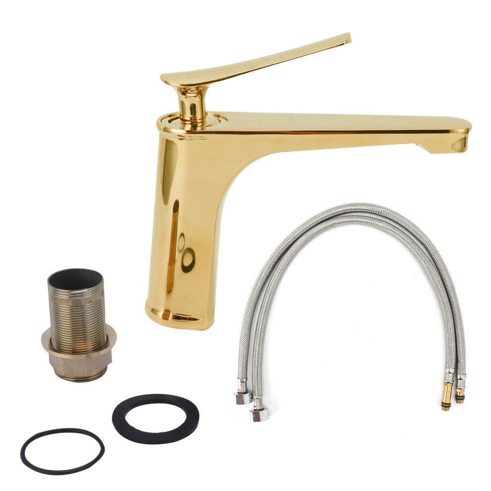Tall Basin Mixer Tap For Bathroom Vanity, Lead-Free Brass Construction Ceramic Disc Cartridge Ensures Longevity And Safety, Single Handle Bathroom Fau 9466005087490