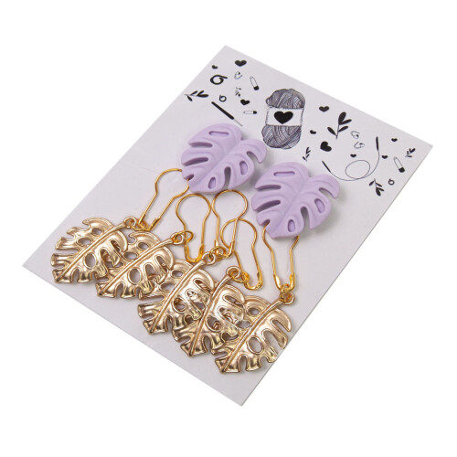 Stitching Marker Charm Stricknadelspitzenschutz-lila Monstera