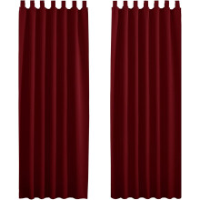 Festive Red Blackout Curtains, Decoration Xmas Festival Light Block Thermal Curtain Drapes Set, Innovative Fabric for Energy Saving in Living Rooms an