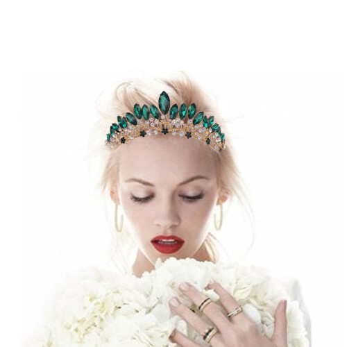 Cerceau de cheveux en diamant coloré brillant, couronne de-E 2
