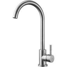 Robinet de bar moderne en acier inoxydable, robinet à poignée unique en laiton massif pour évier de bar, bec pivotant à 360, contrôle de l'eau