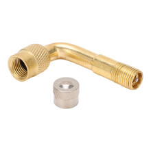 Extensión de válvula de neumático de material de latón, adaptador de válvula Schrader de 90 grados con ajuste universal y rotación flexible,